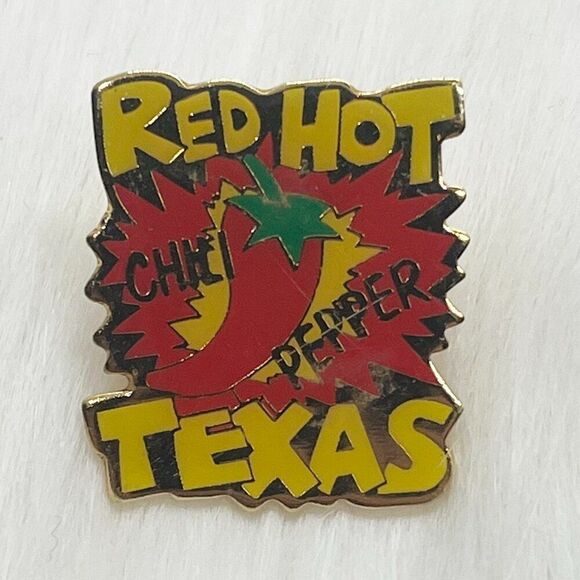 Vintage Jewelry - 🔮 5/$25 Vintage Red‎ Hot Chili Pepper Texas Pin